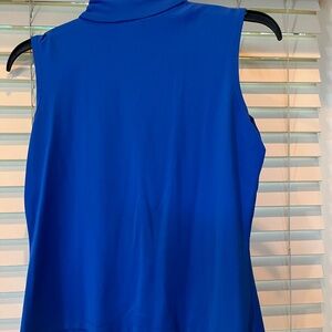 Jon Den royal blue sleeveless turtleneck. Petite medium